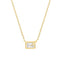 Gold Sparkling Bezel-Set Cube Necklace